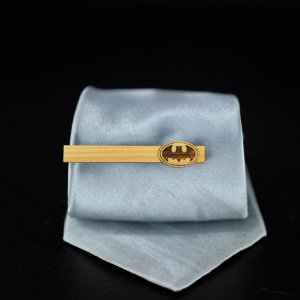 BATMAN Tie Clip - Hand made cypress wood tie bar