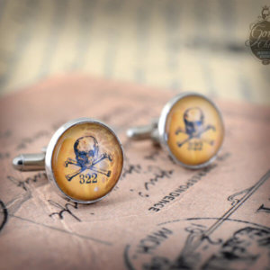 Cufflinks - Gothic- Steampunk "Yale Skull and Bones 322" - vintage style - hand made - Gift for Him -