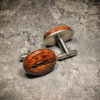 Precious thuya burl Cufflinks - Hand made carved and engraved wood cuff links