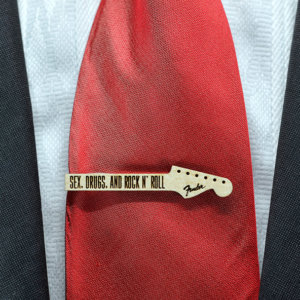 SEX DRUGS and ROCK'Roll Tie Clip  - Maple wood tie bar