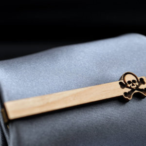 Skull Tie Clip - Maple wood tie bar