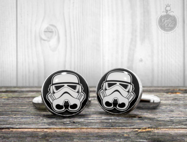 Star Wars cufflinks - STORMTROOPER helmet - Very elegant mens cuff links