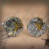 Steampunk Cufflinks  with vintage watch movements. Upcycled watch movements mens Cuff Links