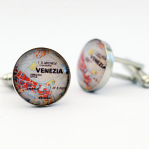 Venezia - Italia - (Venice Italy) Map Cufflinks - Perfect gift for a traveler man.