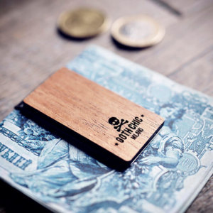 Handcrafted wood money clip - Goth Chic MIlano