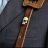 Human Skull brooch - hand made victorian replica skull tie pin - Wedding pin